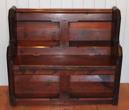 fig 1. Pitch Pine Box Storsage Pew/Settle
