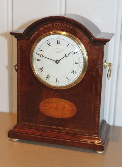 Mahogany and Inlaid Mantel Clock