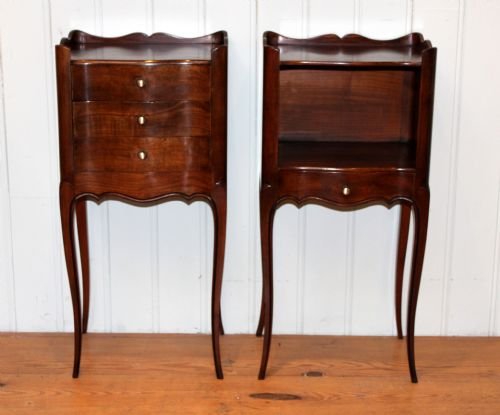 Pair of French Solid Cherrywood Bedside Cabinets