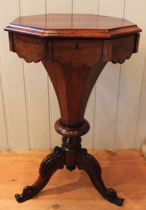 Mid Victorian Rosewood Work Box