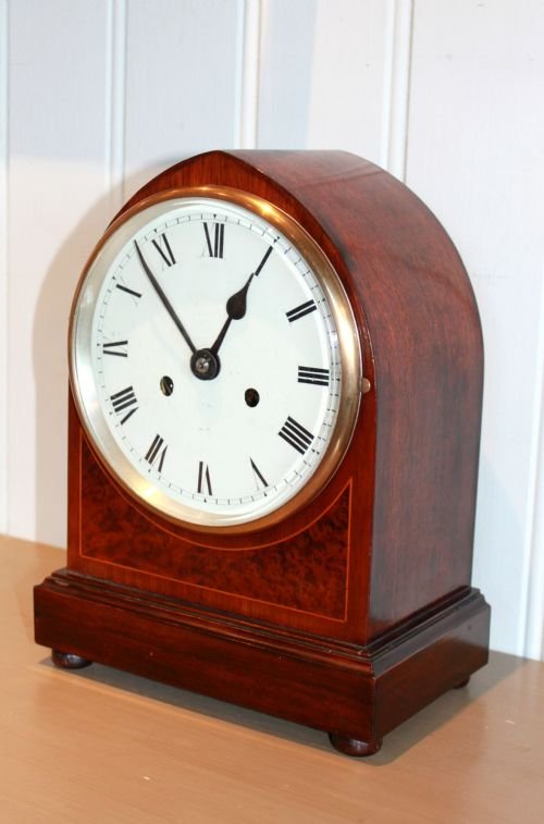 Mahogany Cased Lancet Top Mantel Clock