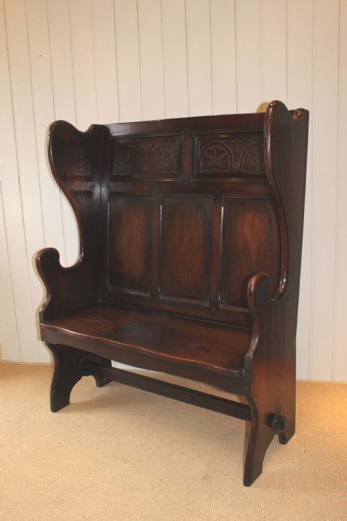 Solid Oak Hall Seat  
