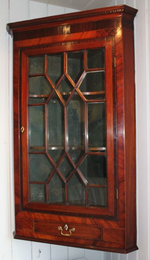 fig 1. Attractive Mahogany Corner Cupboard 