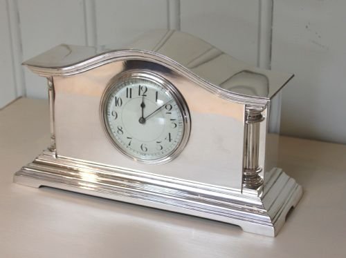Edwardian Silver Plated Mantel Clock