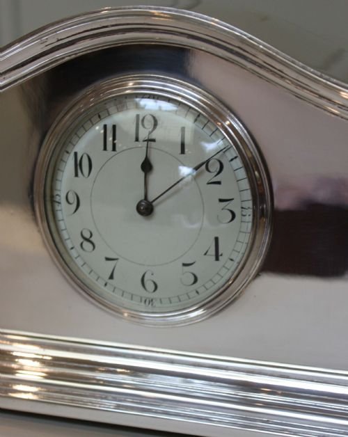 fig 1. Edwardian Silver Plated Mantel Clock