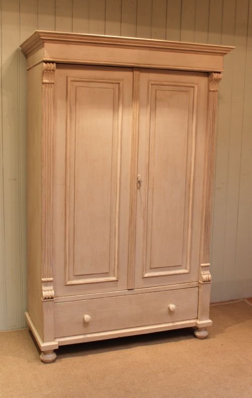Late 19th Century Continental Painted Pine Two Door Wardrobe