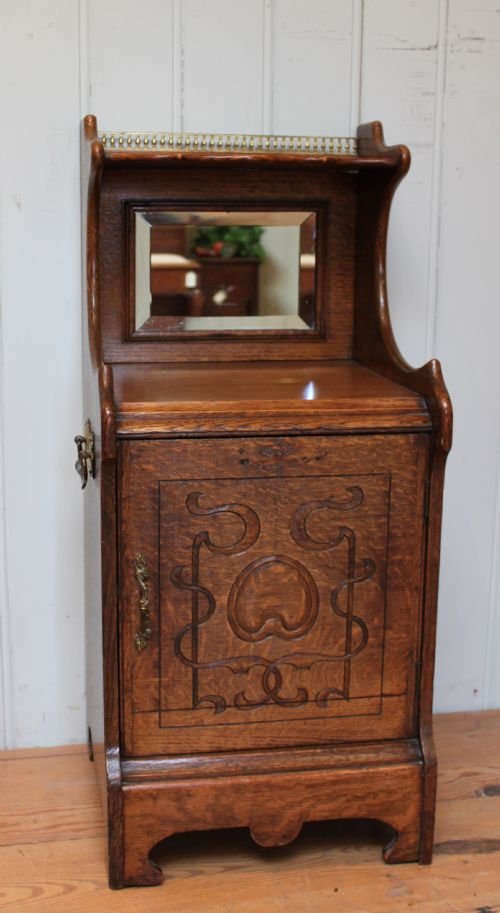 Solid Oak Arts and Crafts Coal Purdonium Converted Into a Cabinet