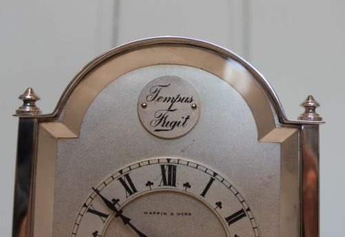 fig 1. Small Silver plated mantel Clock 