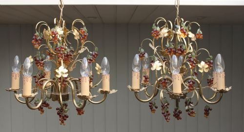 Pair of Italian Gilt Chandeliers