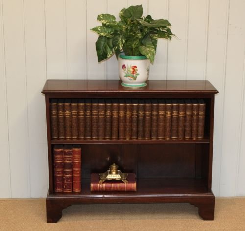 Low Mahogany Open Bookcase