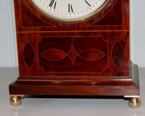 fig 1. Mahogany and Inlay Arch Top English Bracket Clock
