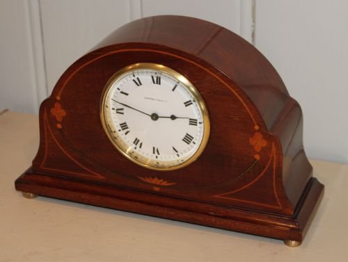 Mahogany and Inlay Mantel Clock