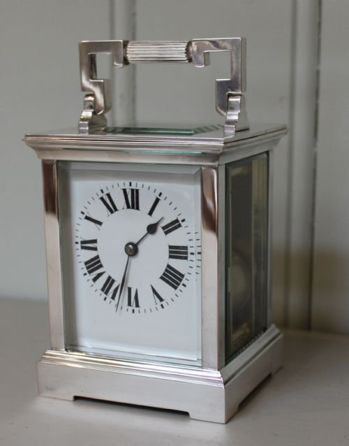 Edwardian Silver Plated Striking Carriage Clock