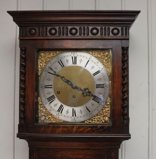 fig 1. Small Oak Westminster Chime Longcase Clock