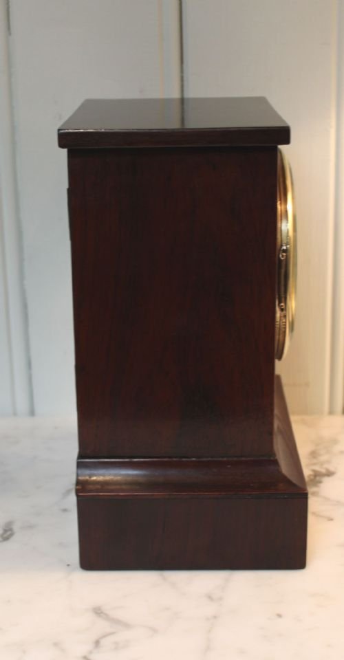 fig 2. Superb Rosewood Mantel Clock Retailed by Clockmaker to HM Queen Victoria