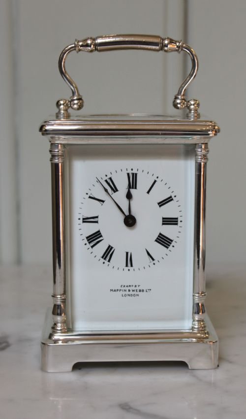 Silver Plated Timepiece Carriage Clock