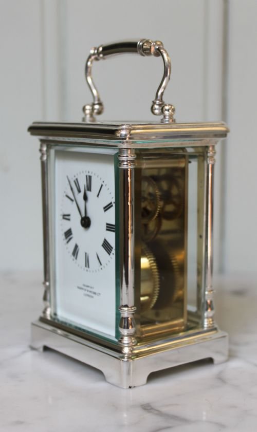 fig 1. Silver Plated Timepiece Carriage Clock