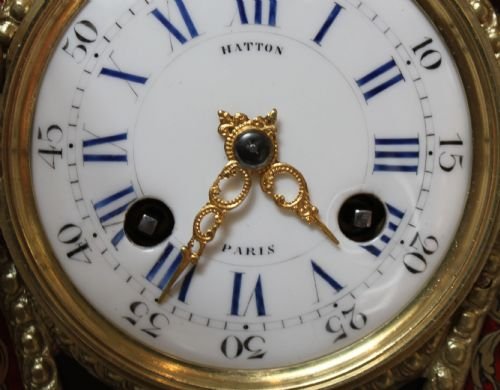 fig 1. Red Tortoiseshell Boulle Work Mantel Clock