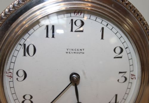 fig 1. Silver Plated Arch Top Mantel Clock