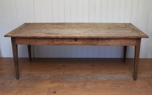 French Oak Framed Farmhouse Table Having a Poplar Top