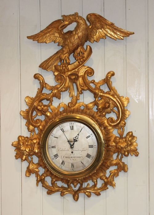 Rare 3' High 18th Century Cartel Clock