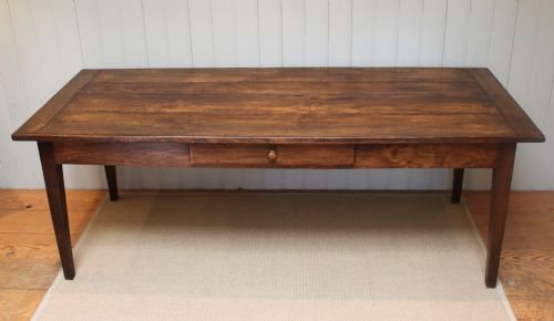 French Oak Framed Farmhouse Table Having a Poplar Top