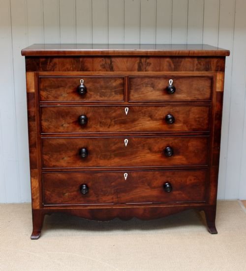 Impressive Scottish Figure Mahogany Chest of Drawers