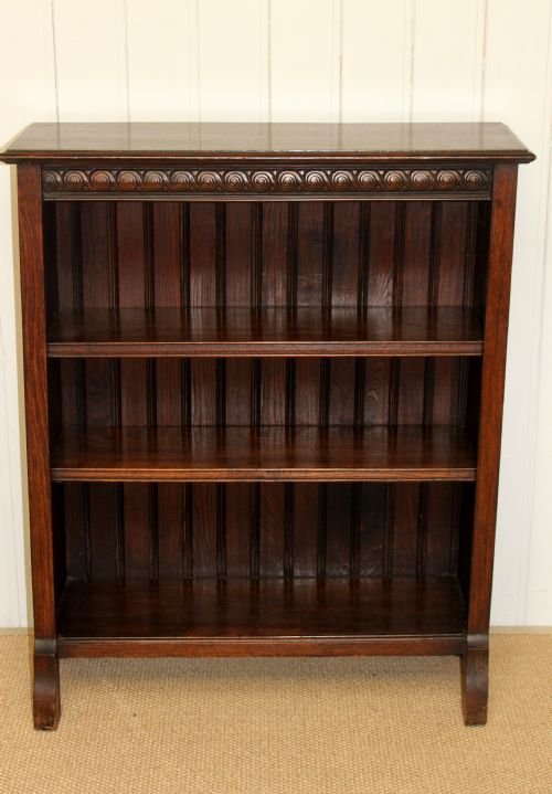 1920s Open Oak Bookcase
