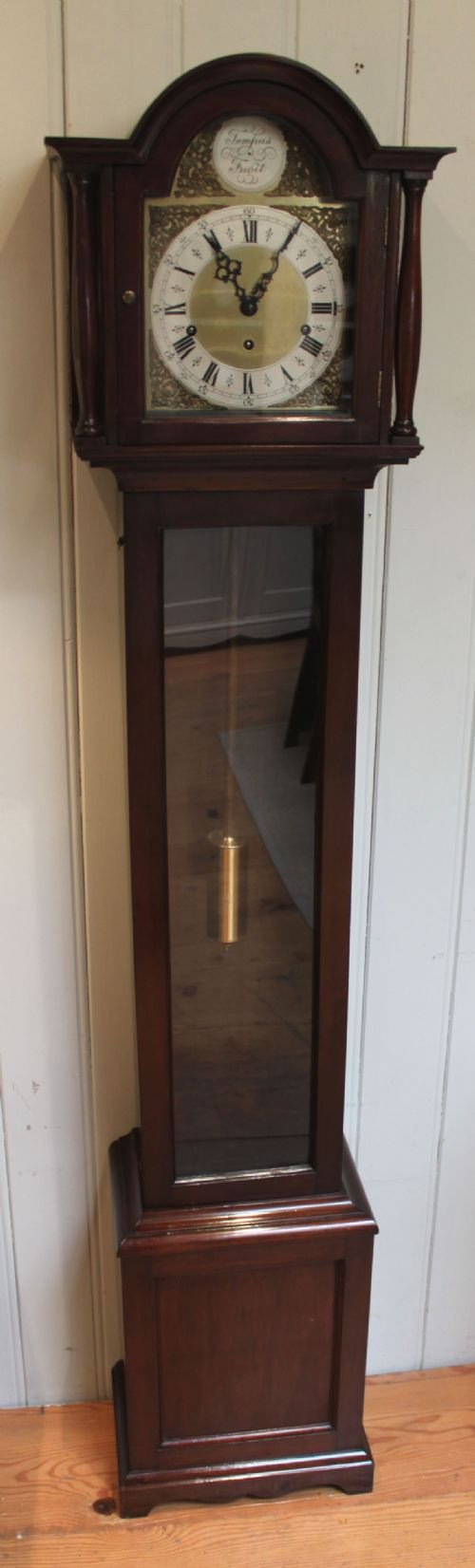 Mahogany Grandmother Clock with Westminster Chimes