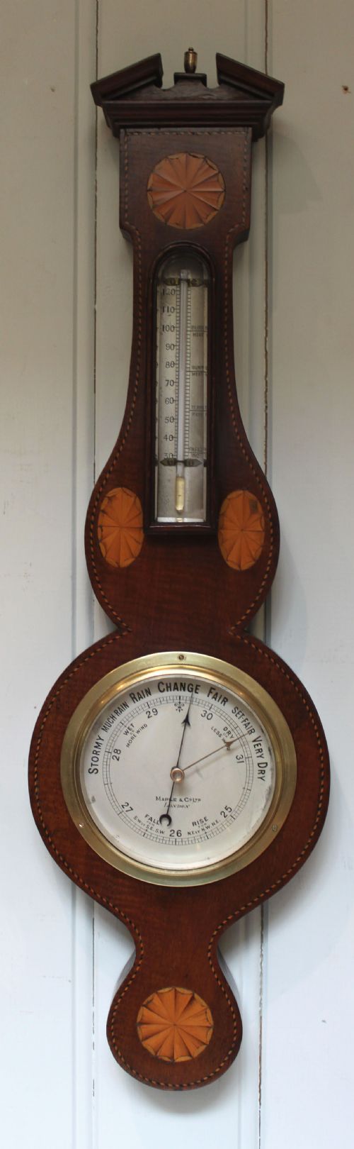 Edwardian Mahogany and Inlay Barometer