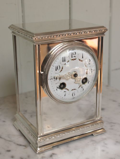 Silver Plated Striking Mantel Clock