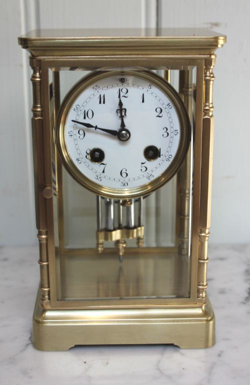 Small Four Glass Mantel Clock