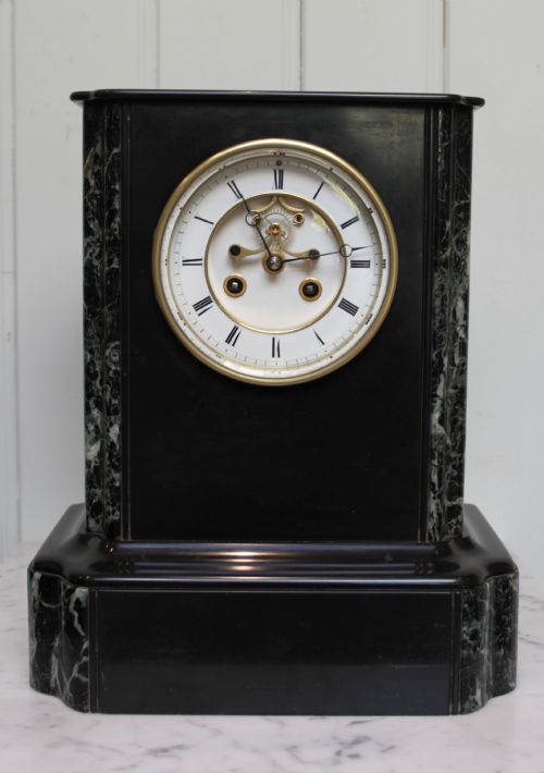 Black Slate and Marble Mantel Clock
