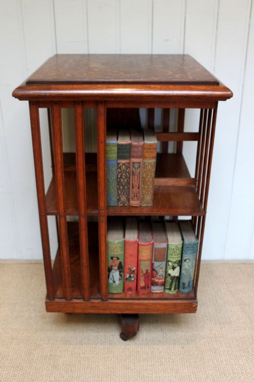 Solid Oak Revolving Bookcase