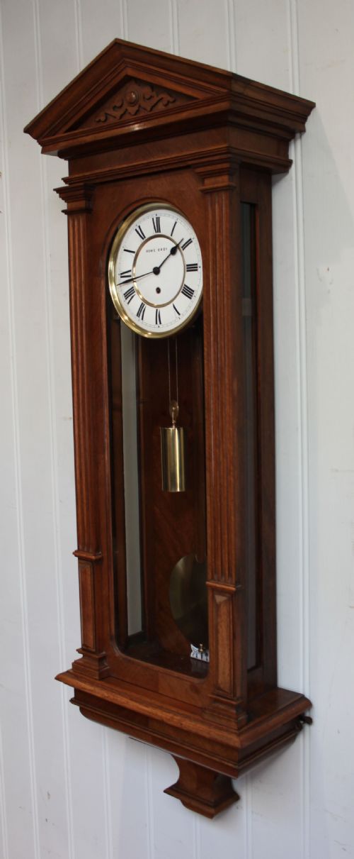 fig 1. Slender Walnut Vienna Regulator Wall Clock