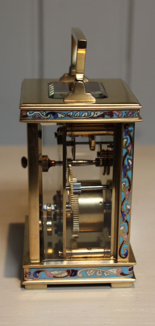 fig 1. Brass and Champleve Enamel Carriage Clock