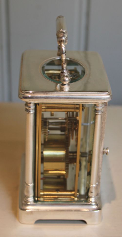 fig 1. Silver Plated Timepiece Carriage clock