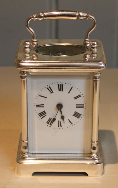 Silver Plated Timepiece Carriage Clock