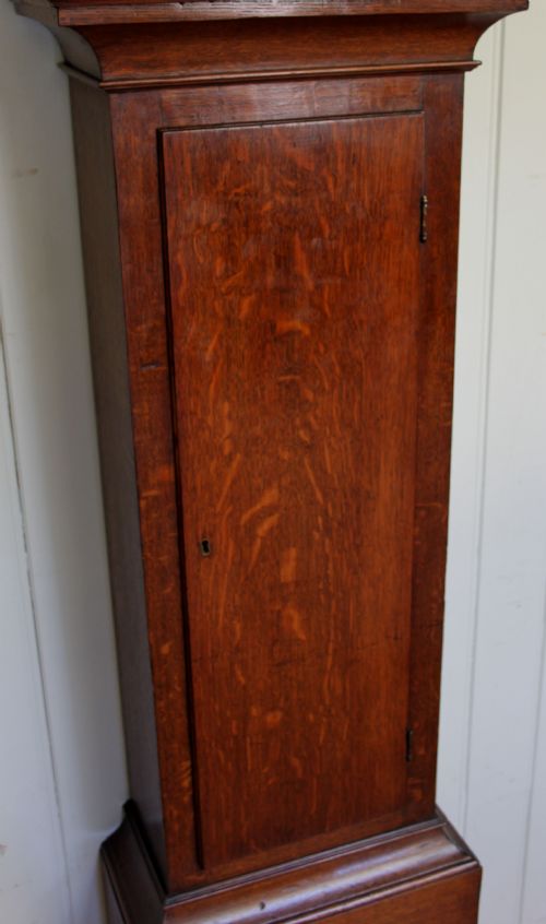 fig 1. Small Well Proportioned Light Oak Longcase Clock
