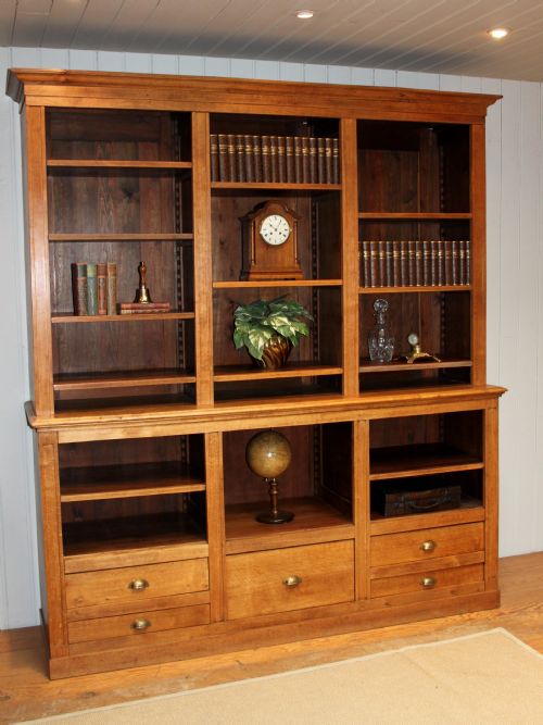 Substantial Solid Oak Library Bookcase