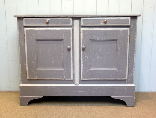 French Two Door Painted Pine Side Cabinet