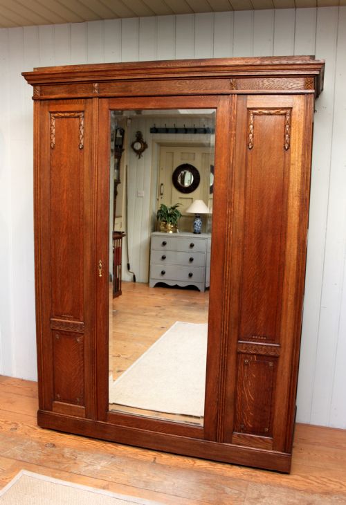 French Solid Oak Wardrobe