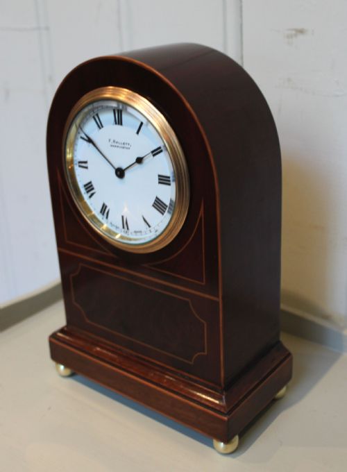 fig 1. Edwardian Mahogany and Inlay Arch Top mantel Clock