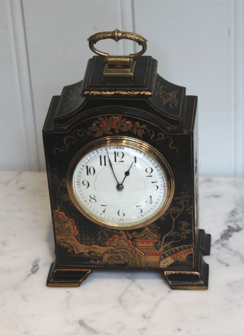 fig 1. Black Chinoiserie Mantel Clock