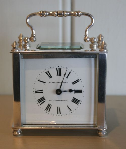 Edwardian Timepiece Silver Plated Carriage Clock