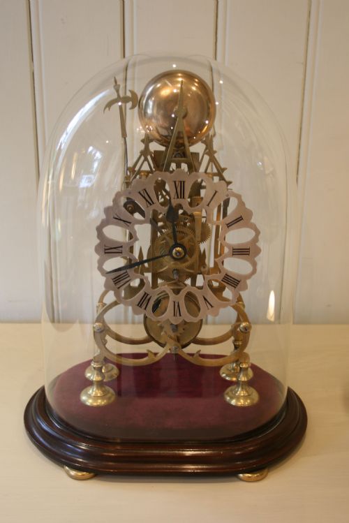 Victorian Skeleton Clock with Passing Hour Strike