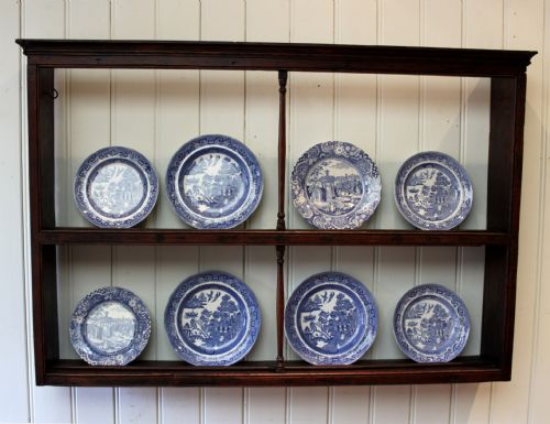 Early 19th Century Oak  and Pine Plate Rack