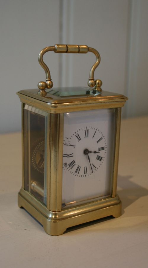 fig 1. Miniature Timepiece Carriage Clock With Case