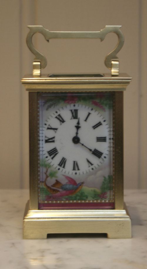 fig 1. Porcelain Panel Timepiece Carriage Clock