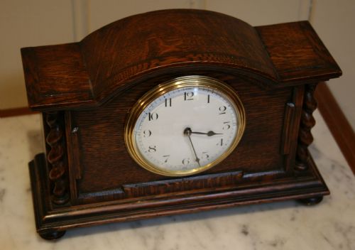 fig 1. Solid Oak Mantel Clock
